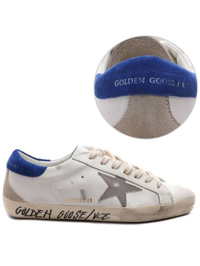 Superstar Blue Heel Tab Low Top Sneakers White - GOLDEN GOOSE - BALAAN 2