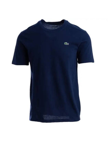 Men's Small Logo Sports Breathable Short Sleeve T-Shirt Navy - LACOSTE - BALAAN 1