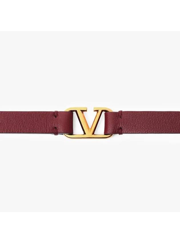 V Logo Leather Bracelet Red - VALENTINO - BALAAN 4