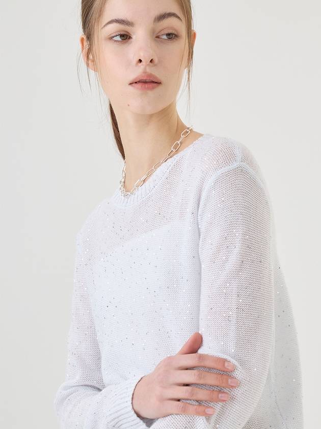 Linen Sequin Crochet Summer Long Sleeve Knit - RS9SEOUL - BALAAN 3