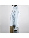 Logo Patch Cotton Long Sleeve Shirt Light Blue - MIU MIU - BALAAN 4