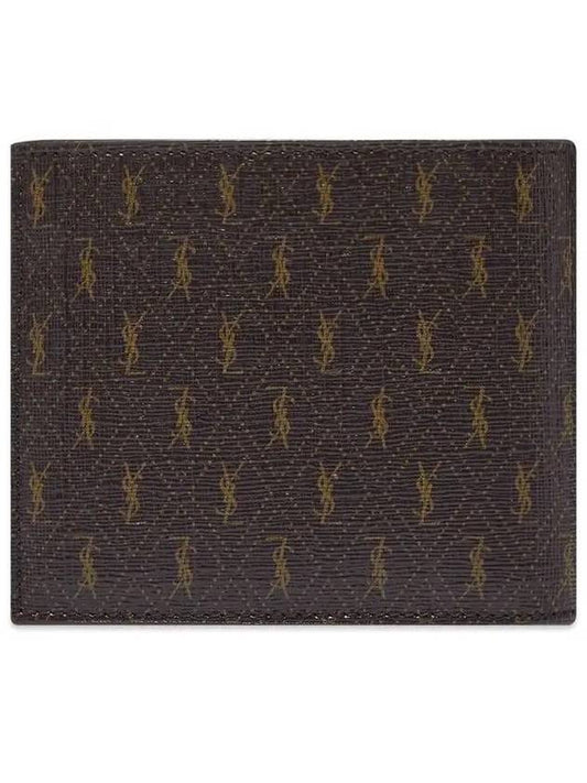 Monogram Canvas All Over Half Wallet Brown - SAINT LAURENT - BALAAN 2