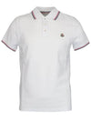 Logo Patch Short Sleeve Polo Optical White - MONCLER - BALAAN 2