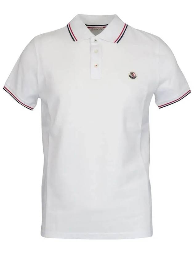 Logo Patch Short Sleeve Polo Optical White - MONCLER - BALAAN 2