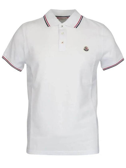 Logo Patch Short Sleeve Polo Optical White - MONCLER - BALAAN 2