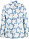 Floral Print Denim Jacket Blue - KENZO - BALAAN 9