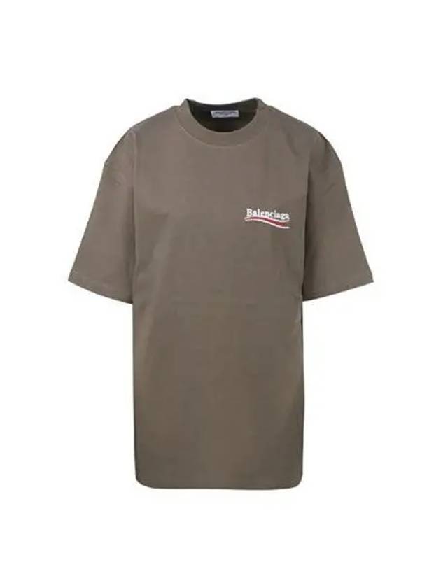 T shirt women s political wave logo short sleeve khaki - BALENCIAGA - BALAAN 1