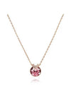 Bella V Round Pendant Necklace Pink Rose Gold - SWAROVSKI - BALAAN 2