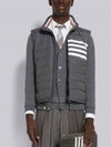 4 Bar Poly Twill Down Vest Grey - THOM BROWNE - BALAAN 4