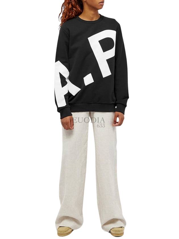 Cory Big Logo Cotton Sweatshirt Black - A.P.C. - BALAAN 3