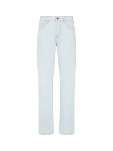 Women s Debossed Logo Patch Regular Fit Jeans Light Blue 270134 - EMPORIO ARMANI - BALAAN 1