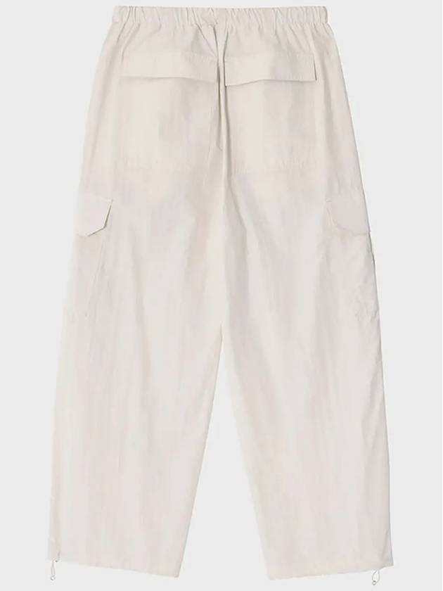 Cotton Nylon Parasuit Pants Cream - NOIRER FOR WOMEN - BALAAN 10