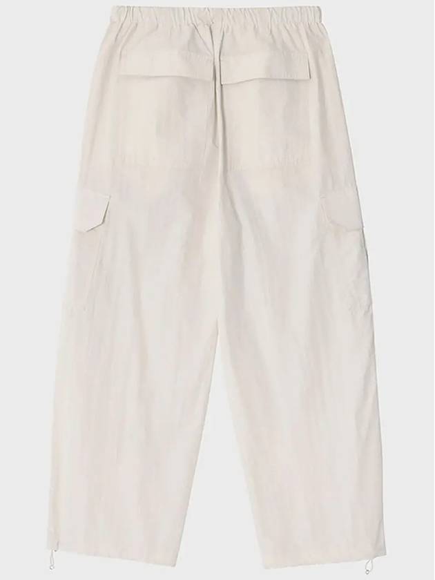 Cotton Nylon Parashute Wide Pants Cream - NOIRER FOR WOMEN - BALAAN 10