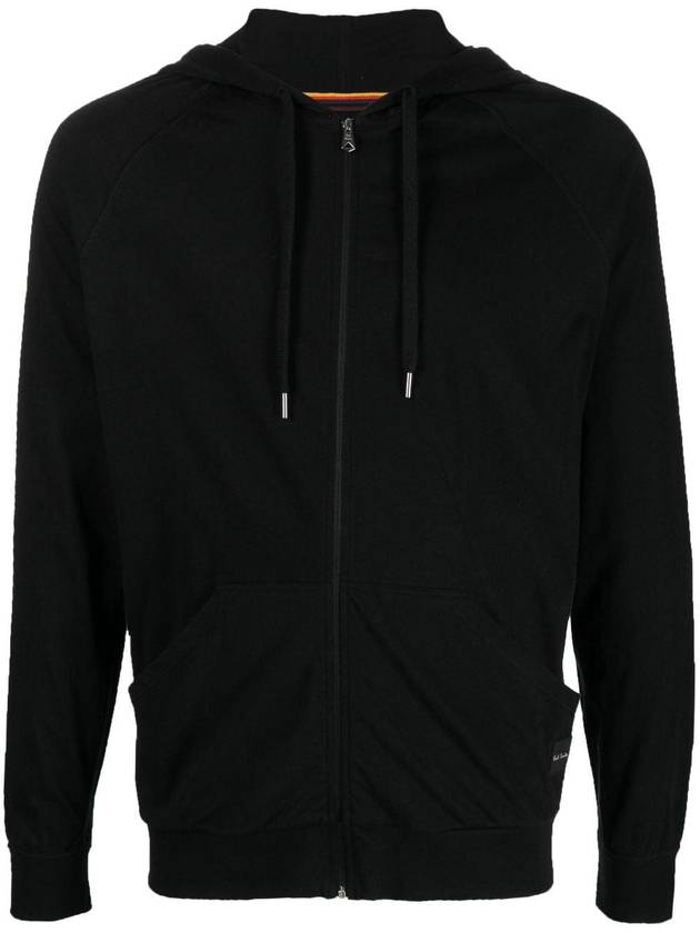 Cotton Jersey Zip Lounge Hoodie Black - PAUL SMITH - BALAAN 1