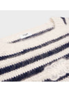 Crew neck Marini re mohair silk knit top off white navy - CELINE - BALAAN 4