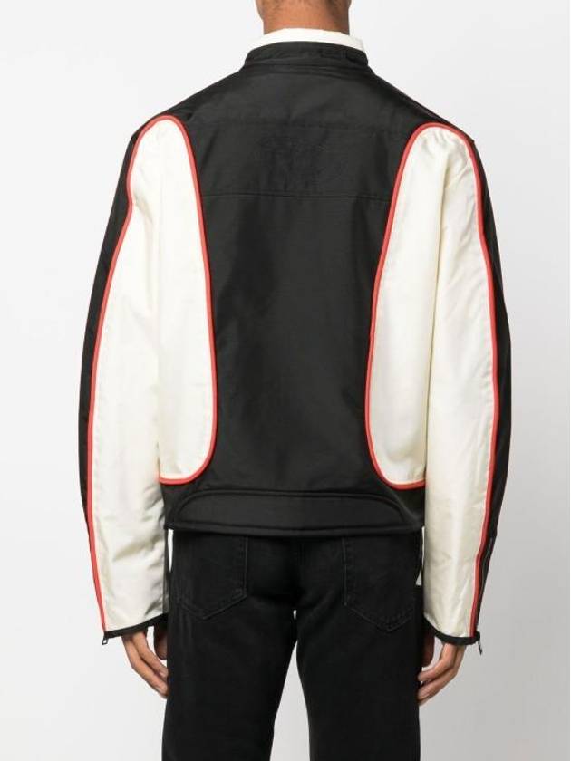 J-Blink Color Block Biker Jacket Black White - DIESEL - BALAAN 5