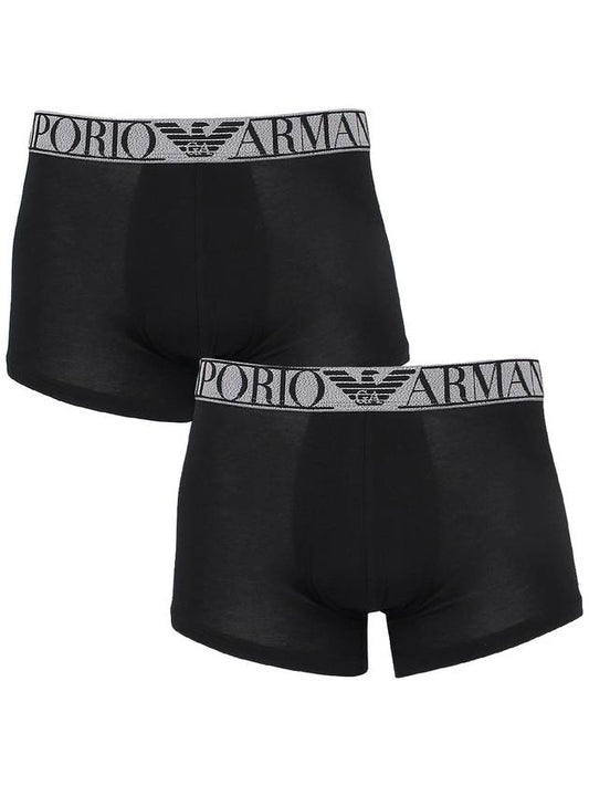 Logo Band Trunk Briefs 2 Pack Black - EMPORIO ARMANI - 1