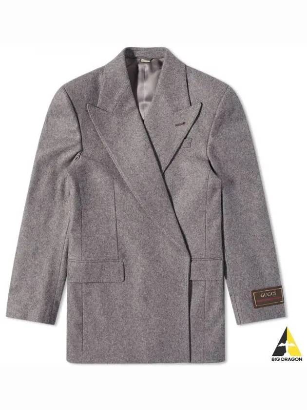 Wool Cashmere Formal Jacket Light Grey - GUCCI - BALAAN 2