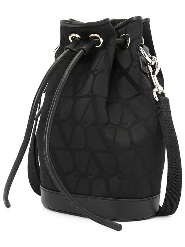 V Logo Chain Bucket Bag Black - VALENTINO - BALAAN 3