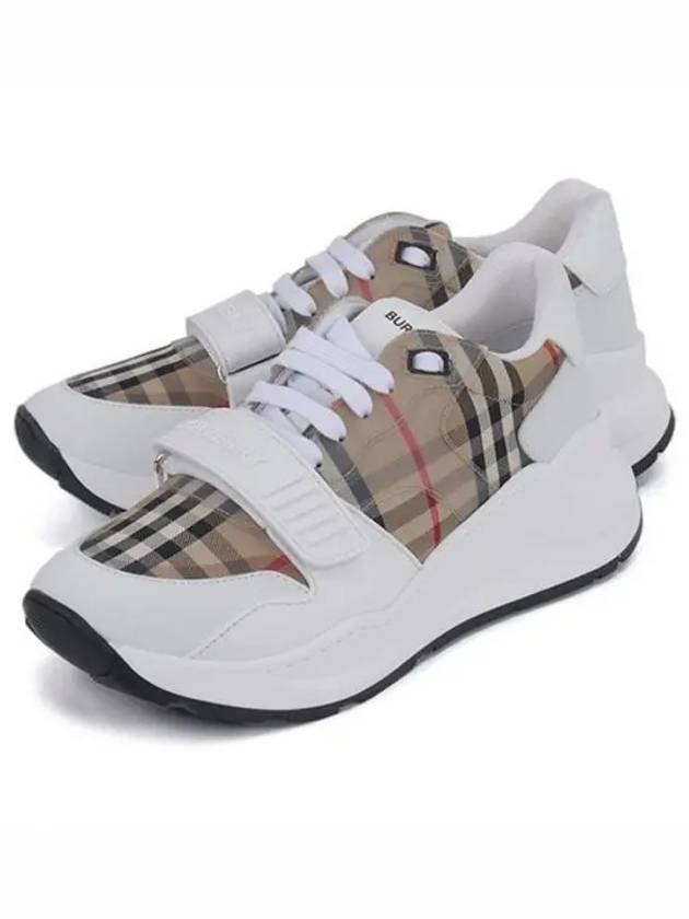 Ramsey Vintage Check Velcro Low Top Sneakers White Beige - BURBERRY - BALAAN 2