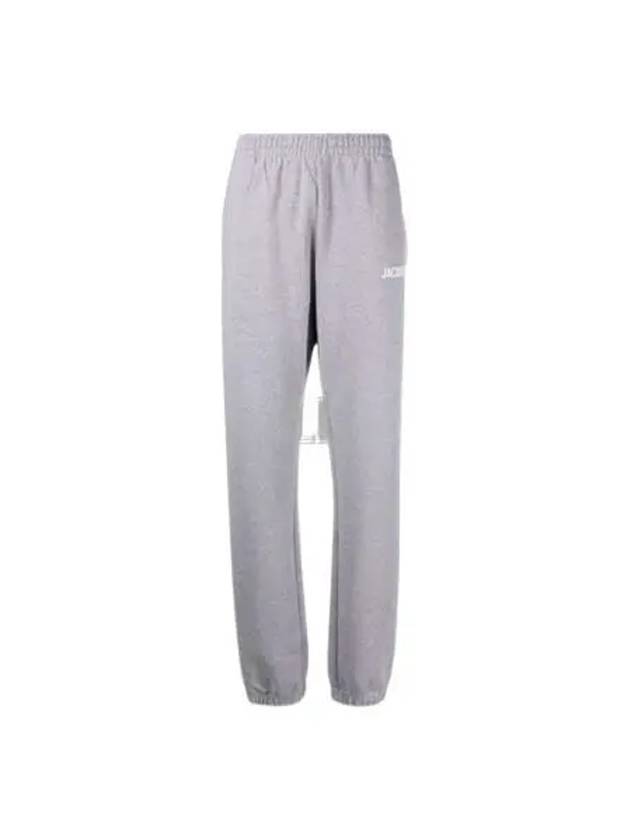 Le Jogging Logo Print Cotton Track Pants Grey - JACQUEMUS - BALAAN 2