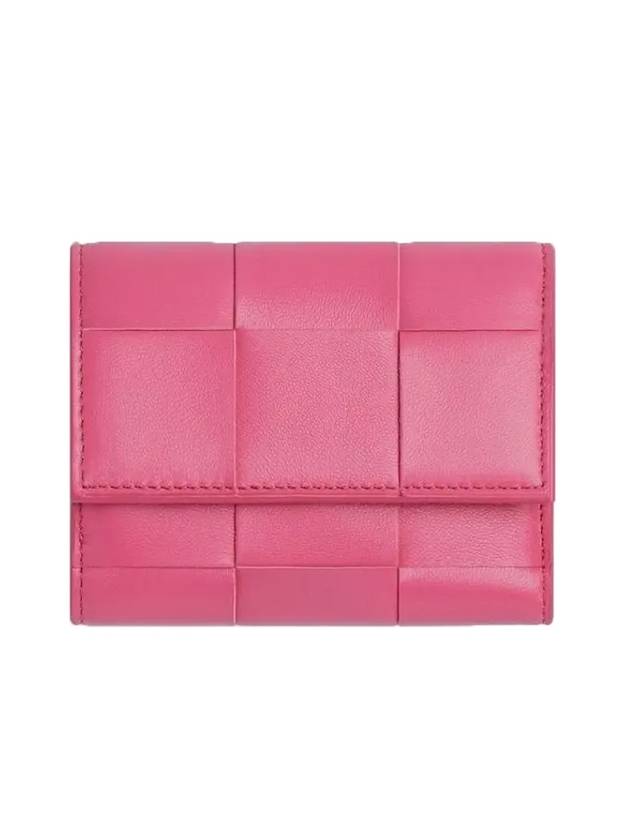 Intrecciato Tri-Fold Zip Half Wallet Milk Shake - BOTTEGA VENETA - BALAAN 1