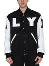 Classic Embossed Logo Leather Varsity Jacket White Black - 1017 ALYX 9SM - BALAAN 2