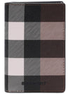 Checked Leather Card Wallet Dark Birch Brown - BURBERRY - BALAAN 3