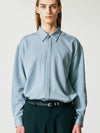 Vertical tip basic shirt relaxed fit sky blue - S SY - BALAAN 3