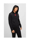 Center Logo Patch Hoodie Black - HUGO BOSS - BALAAN 2