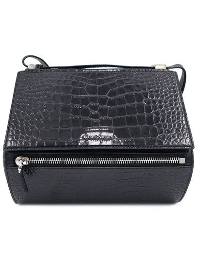 Women s Givenchy 13L5255406 Black Calfskin Crocodile Embossed Silver Pandora Box Medium 2WAY gt bag Gangbuk used luxury goods - GIVENCHY - BALAAN 2