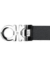 Gancini Reversible Adjustable Leather Belt Black - SALVATORE FERRAGAMO - BALAAN 7