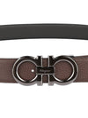 Reversible Gancini Leather Belt Dark Brown Black - SALVATORE FERRAGAMO - BALAAN 9