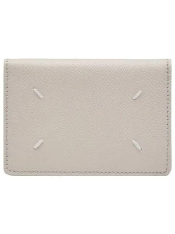 Stitched Slim Fold Card Holder Greige Wallet - MAISON MARGIELA - BALAAN 1