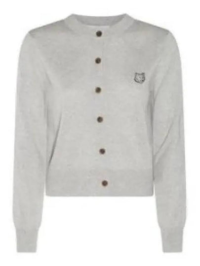 Bold Fox Head Patch Regular Cardigan Grey - MAISON KITSUNE - BALAAN 2