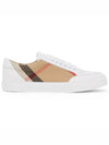 Women's House Check Leather Low Top Sneakers White - BURBERRY - BALAAN 6