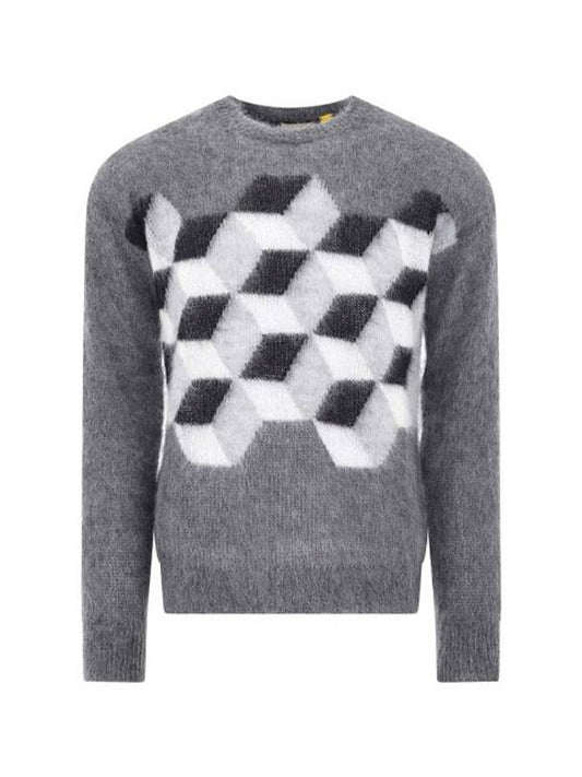 mohair knit top gray - MONCLER - BALAAN.