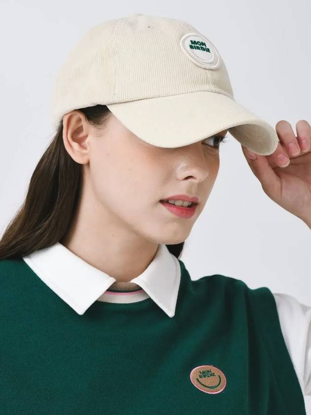 Signature Wappen Corduroy Ball Cap IVORY - MONBIRDIE GOLF - BALAAN 6