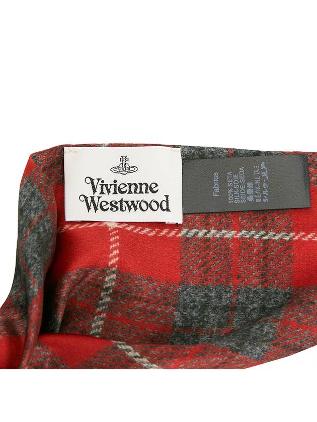 Women's Tartan Check Silk Scrunchy Red - VIVIENNE WESTWOOD - BALAAN 6