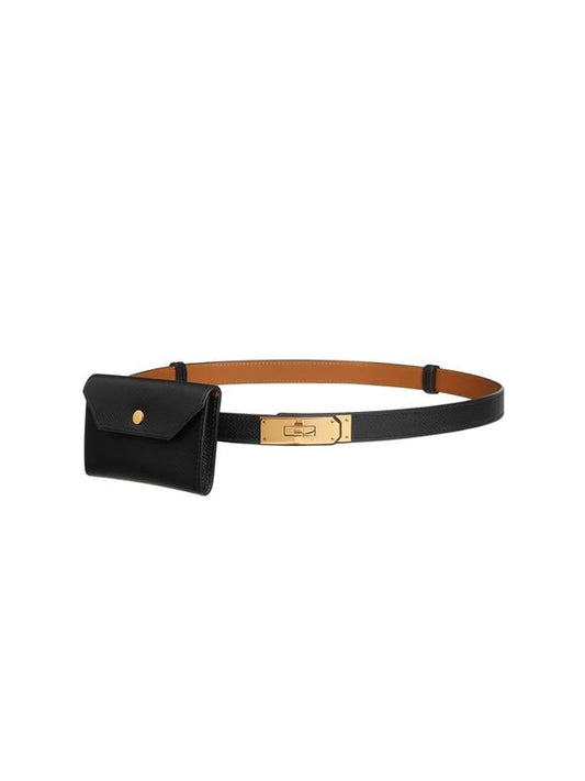 Kelly Pocket 18 Leather Belt Black - HERMES - BALAAN 1