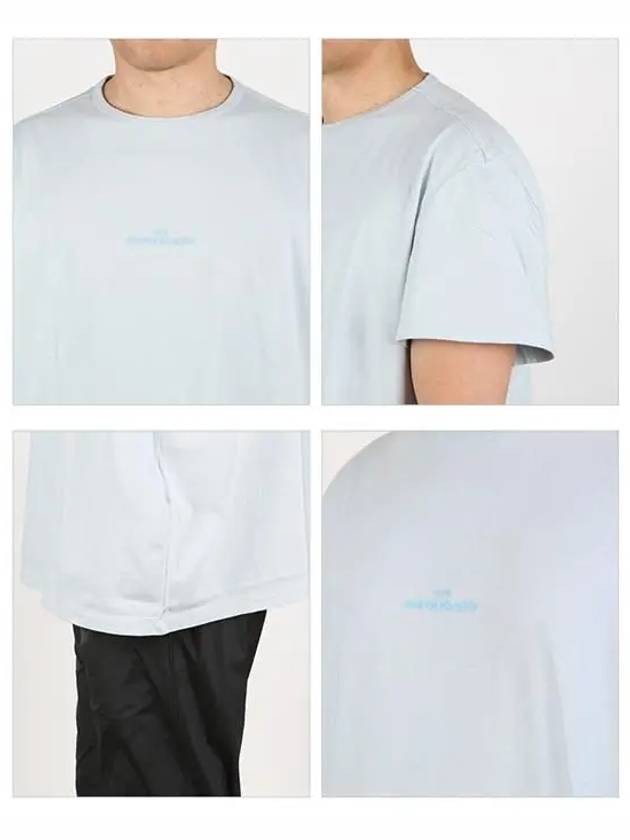 Reverse Logo Jersey Short Sleeve T Shirt Sky Blue - MAISON MARGIELA - BALAAN.