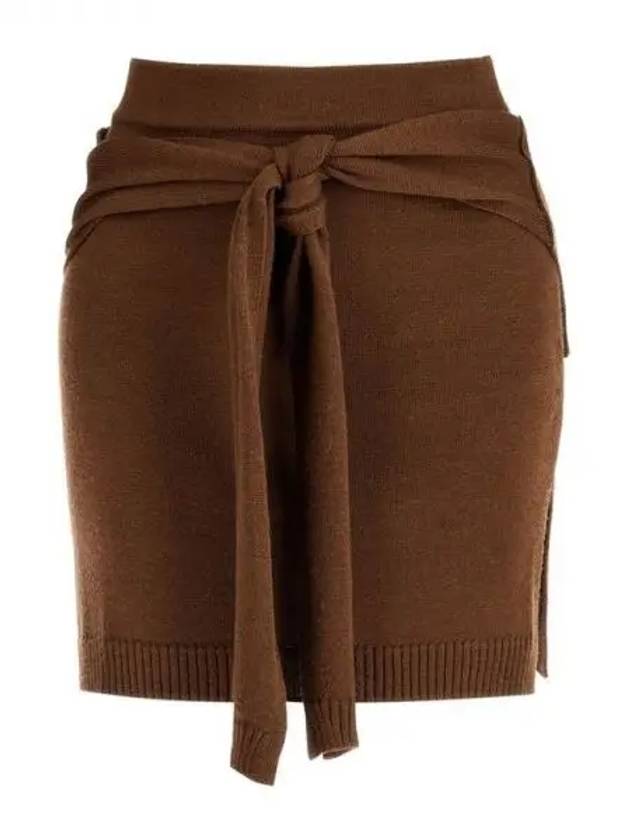 Knot detail wool blend mini skirt - LEMAIRE - BALAAN 1