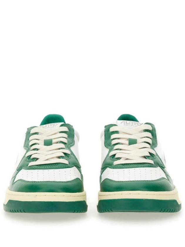 Men's Medalist Leather Low Top Sneakers Green - AUTRY - BALAAN 5