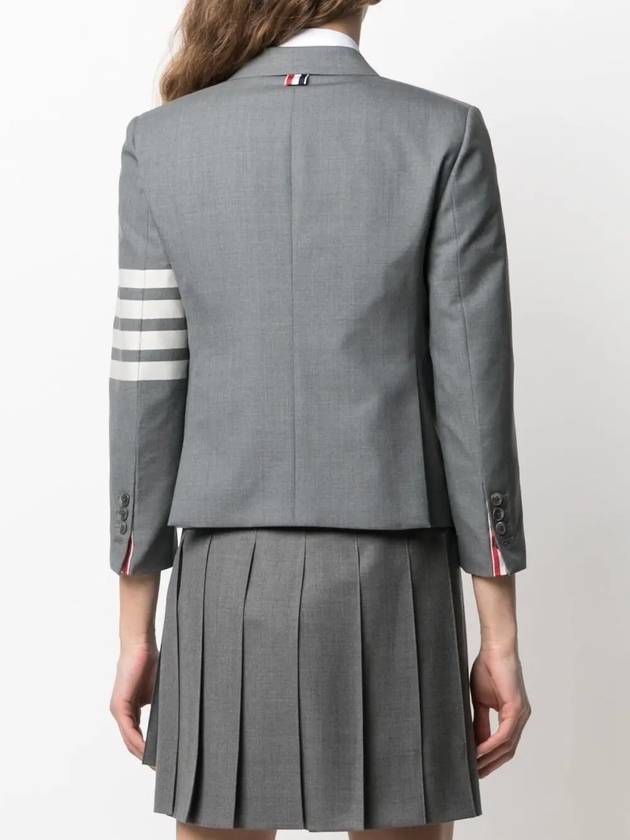 Plain Weave Suiting Classic 4 Bar Jacket Medium Grey - THOM BROWNE - BALAAN 5