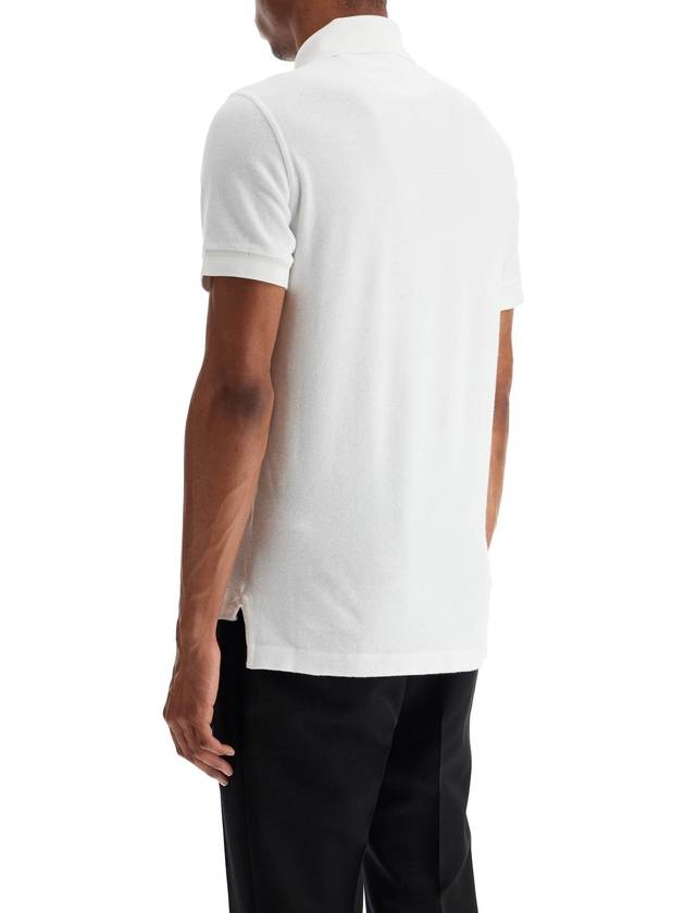 white cotton polo with classic collar - TOM FORD - BALAAN 3