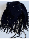 black triangle suede tassel scarf - SAINT LAURENT - BALAAN 2