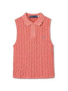 W sleeveless cable knit polo shirt red - POLO RALPH LAUREN - BALAAN 1