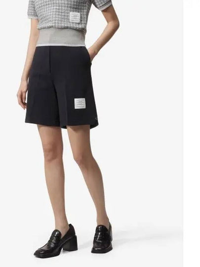 High Waisted Wool Shorts Navy - THOM BROWNE - BALAAN 2