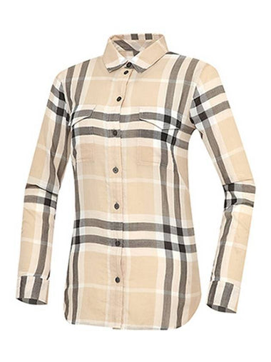 Men's Two Pocket Cotton Long Sleeve Shirt Beige - BURBERRY - BALAAN 1