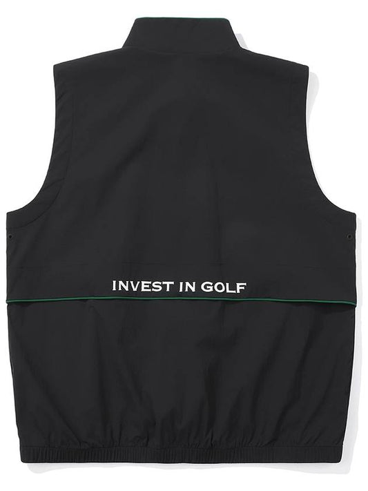 Color line point high neck vest BLACK MAN - MALBON GOLF - BALAAN 2